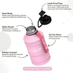 Fuel24 Stainless Steel Jug - 1.3 or 2.2 Litre Water Bottle - Extra Strong, BPA Free, Leak Proof - Large Gym Sports Bottle, 1.3L, 2.2L, Metal Bottle - Colour Options