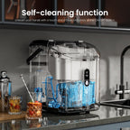 Kismile Nugget Ice Maker Countertop, 35 lbs/Day,Stainless Steel(Black)