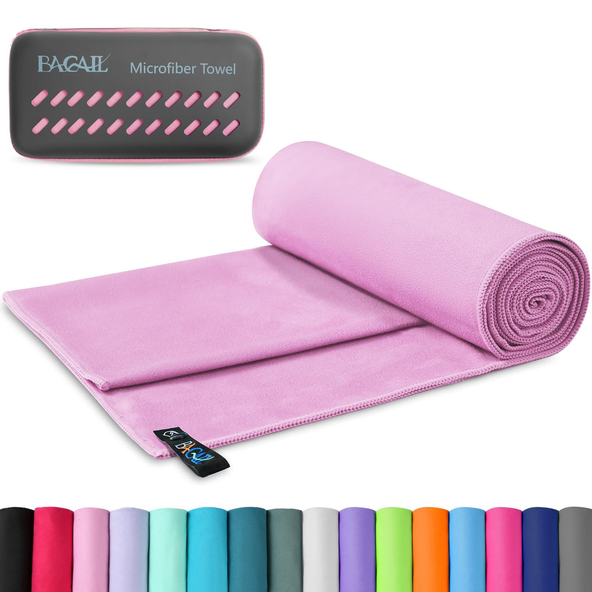 BAGAIL Microfibre Travel Towel, Perfect Camping Towel, Swimming Towel and Beach Towel, Quick Dry - Super Absorbent - Ultra Compact, Great for Sports, Gym, Yoga and Backpacking