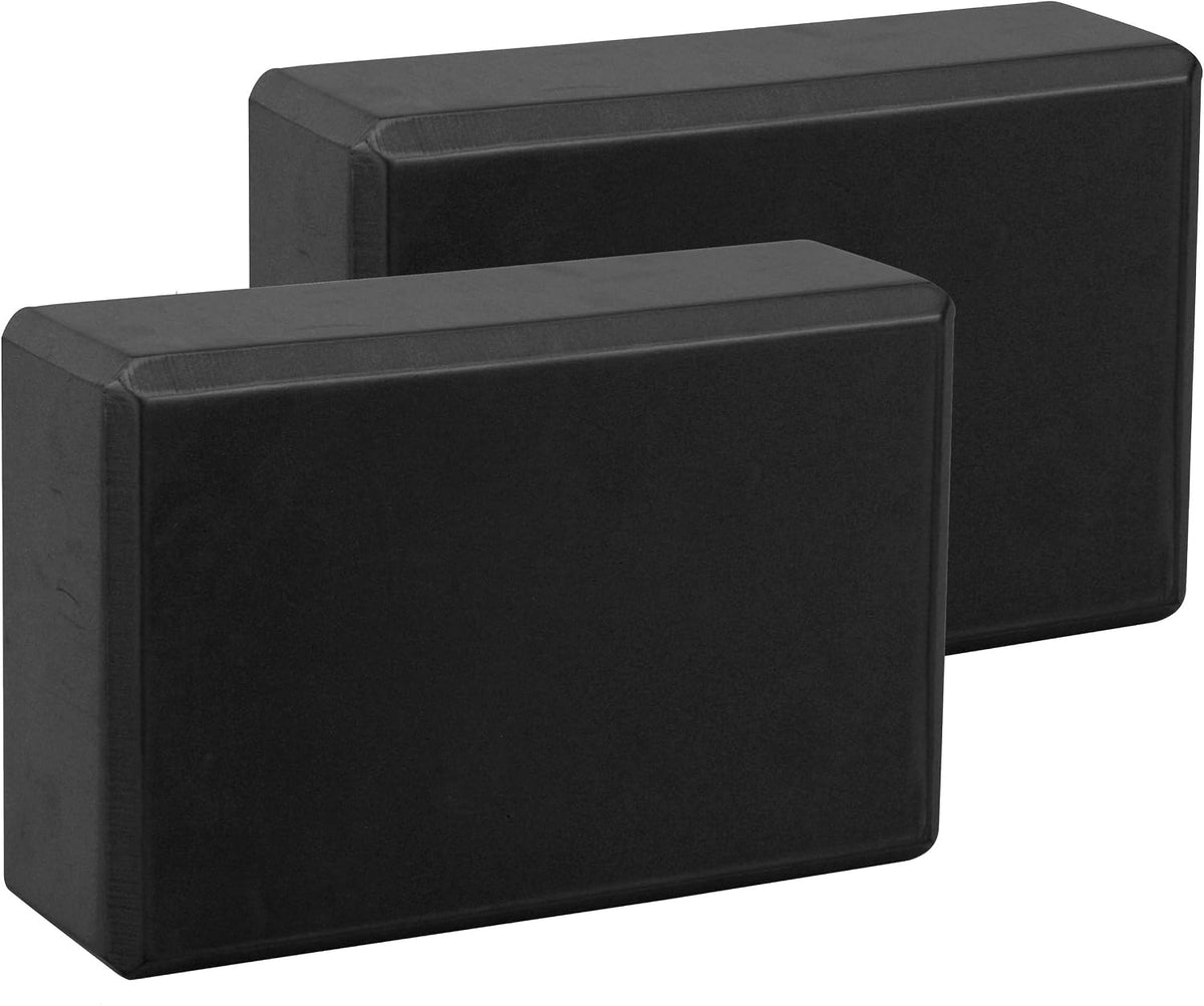 EXERZ Yoga Blocks 2pcs Gym Bricks -Comfortable Fitness Yoga Bricks, Anti-Slip, Lightweight and Travel Friendly Pilates Practice