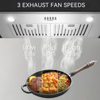 Hermitlux 30″ Built in/Insert Range Hood, 600 CFM Stainless Steel Vent Hood