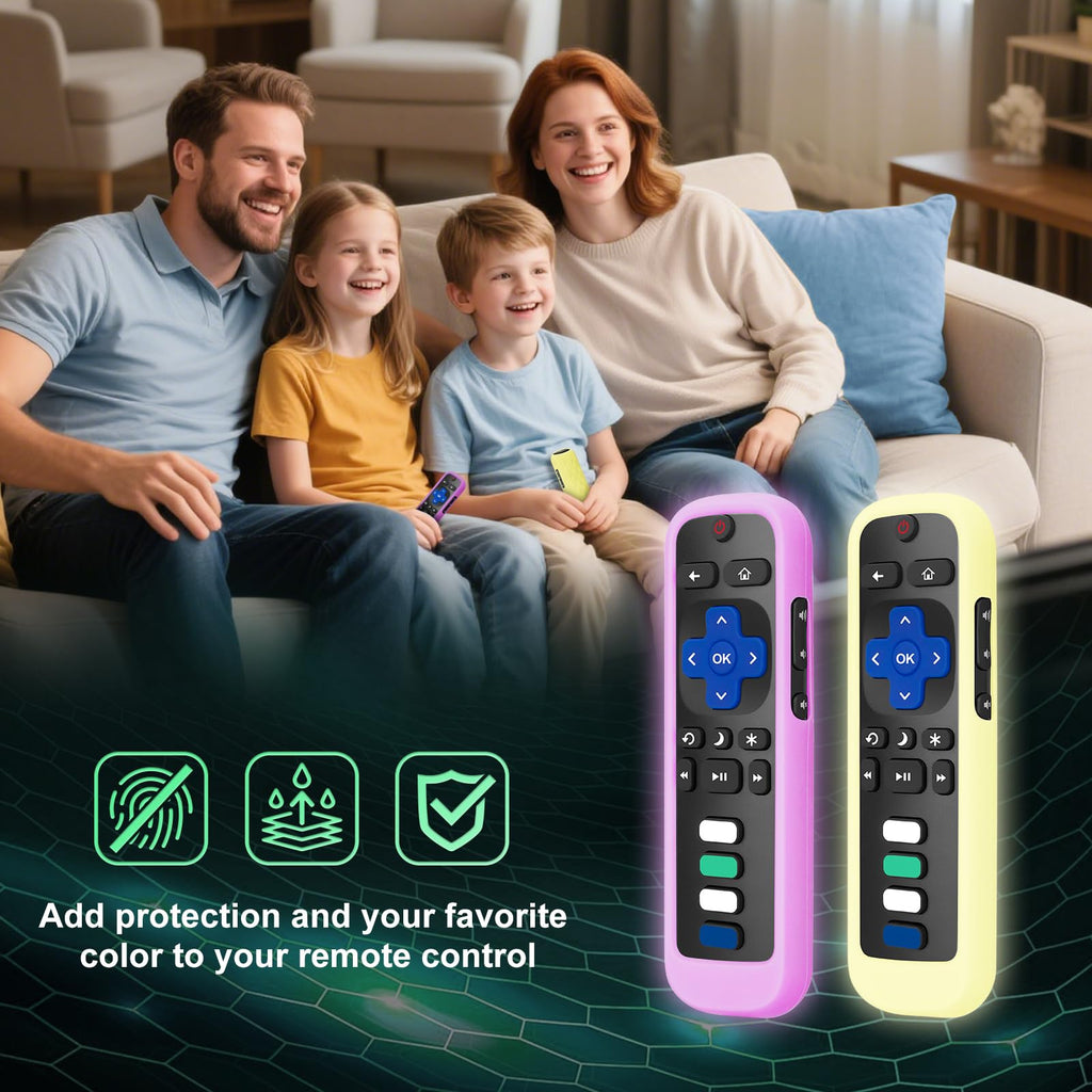 for Roku-Remote-Cover,Glow in The Dark Silicone Protective Case