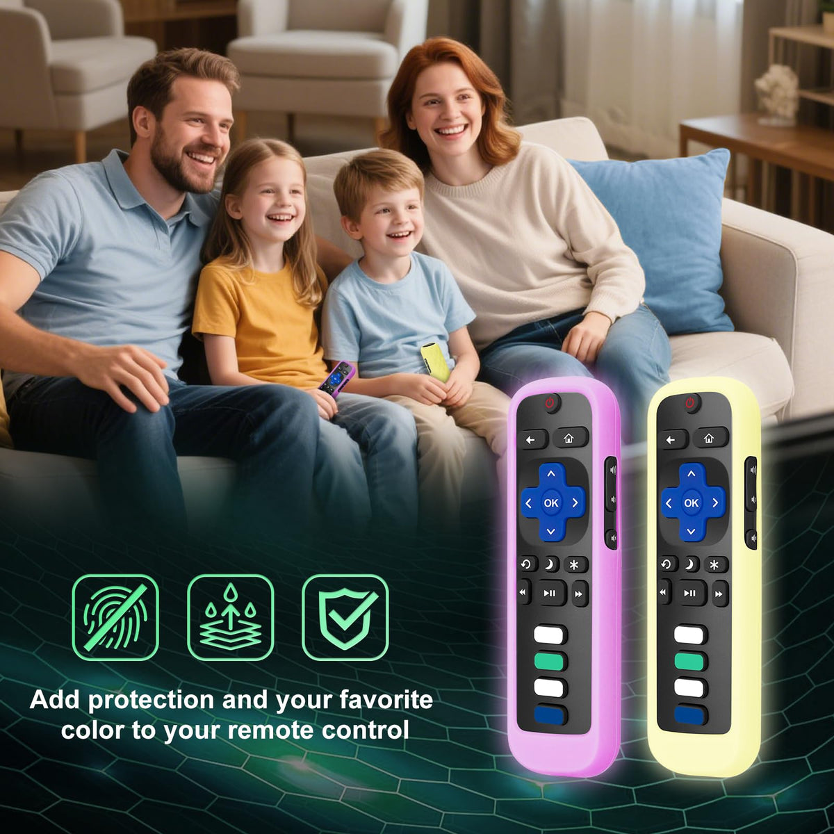 for Roku-Remote-Cover,Glow in The Dark Silicone Protective Case