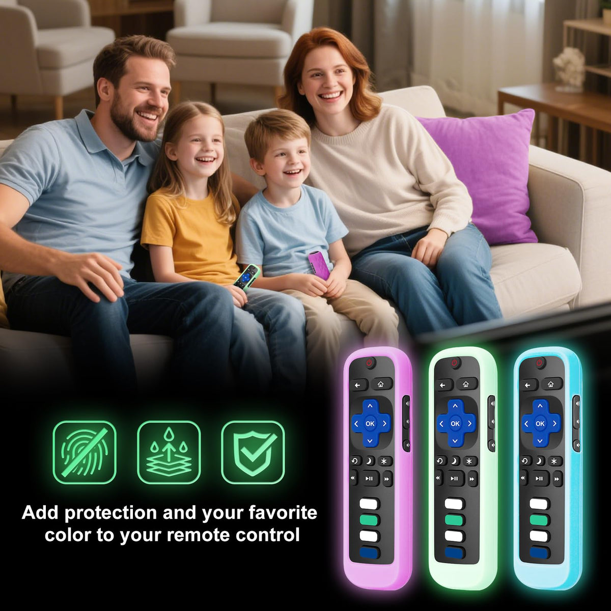for Roku-Remote-Cover,Glow in The Dark Silicone Protective Case