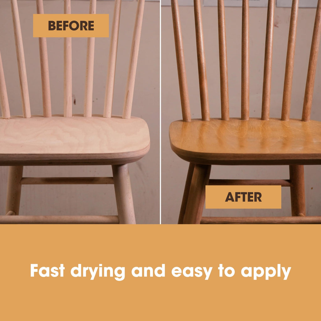 Furniture Clinic Wood Stain (Dark Oak) – Fast Drying, Highly Concentrated, and Easy-to-Apply Wood Stain for All Indoor & Outdoor Wood – Water Based & Non-Toxic – 250ml