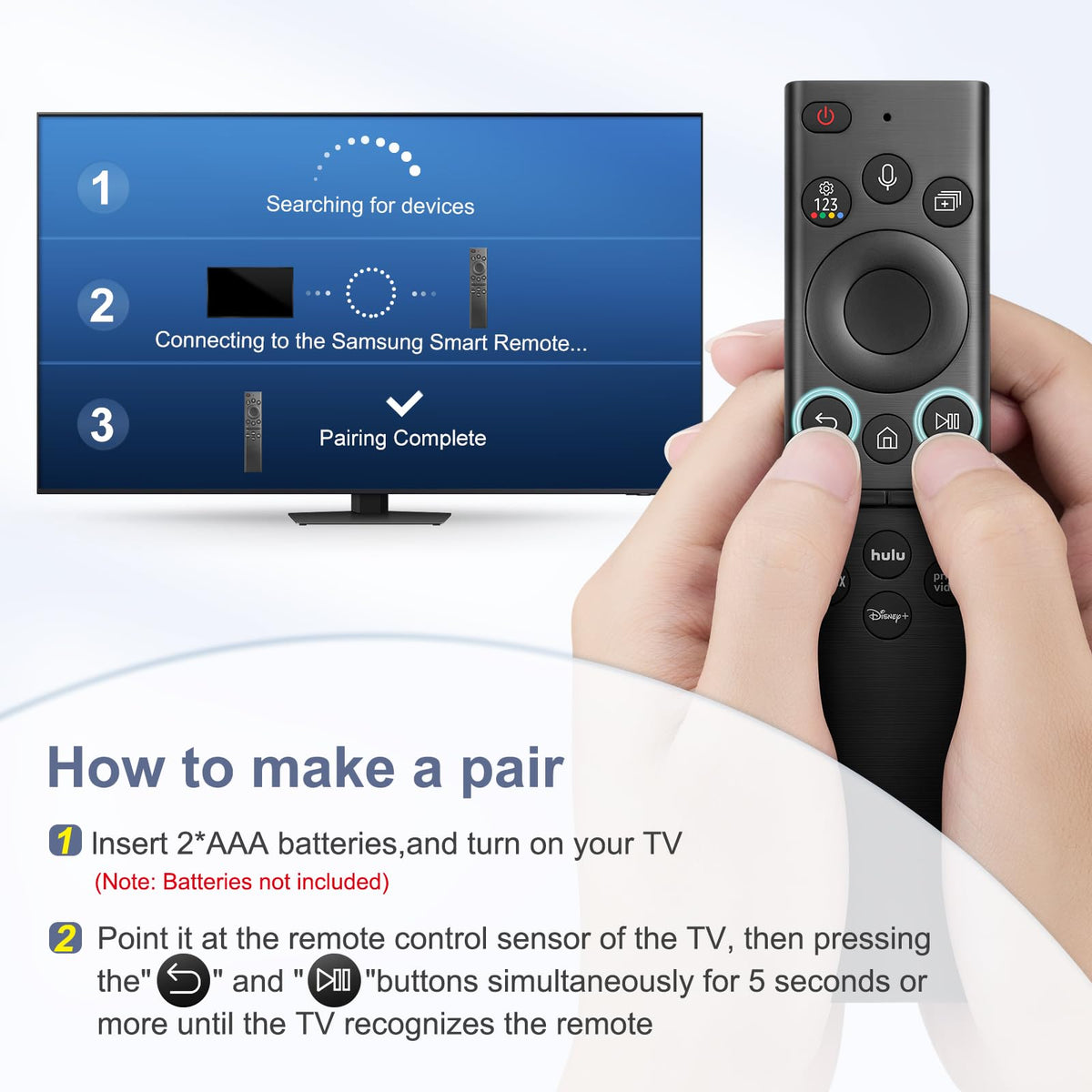 【Pack of 2】 New Universal Remote for All Samsung TV Remote, Replacement Compatible for All Samsung Smart TV, LED, LCD, HDTV, 3D, Series TV