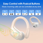 Aptkdoe Wireless Earbuds 75H Bluetooth 5.4 Sport Headphones with Earhooks