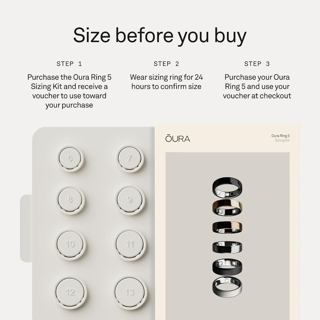 Oura Ring 5 Sizing Kit - Size Before You Buy - Unique Non Standard Fit - Reimbursement With Subsequent Smartring Purchase
