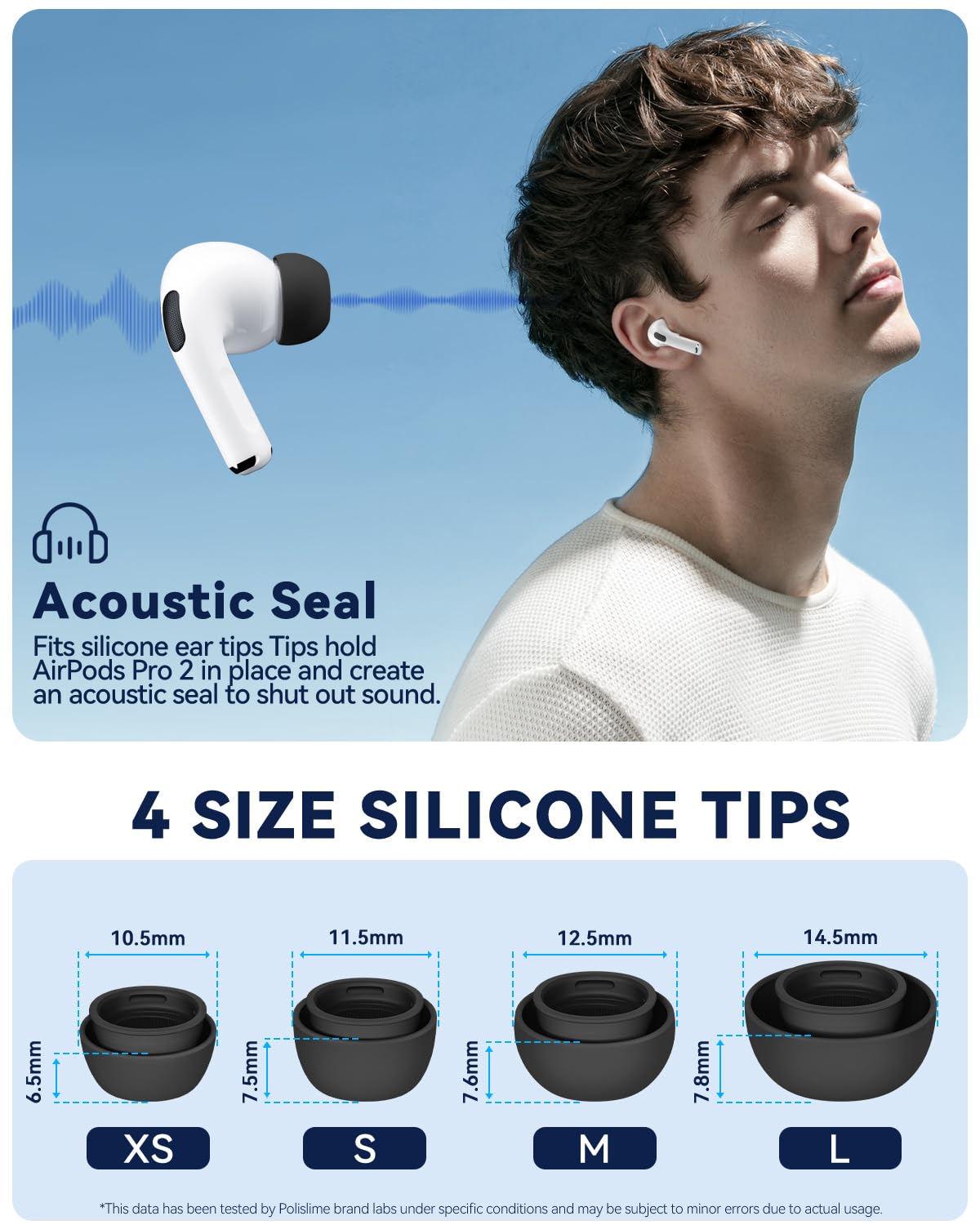 5 Pairs Replacement Ear Tips for AirPods Pro 3 (White)