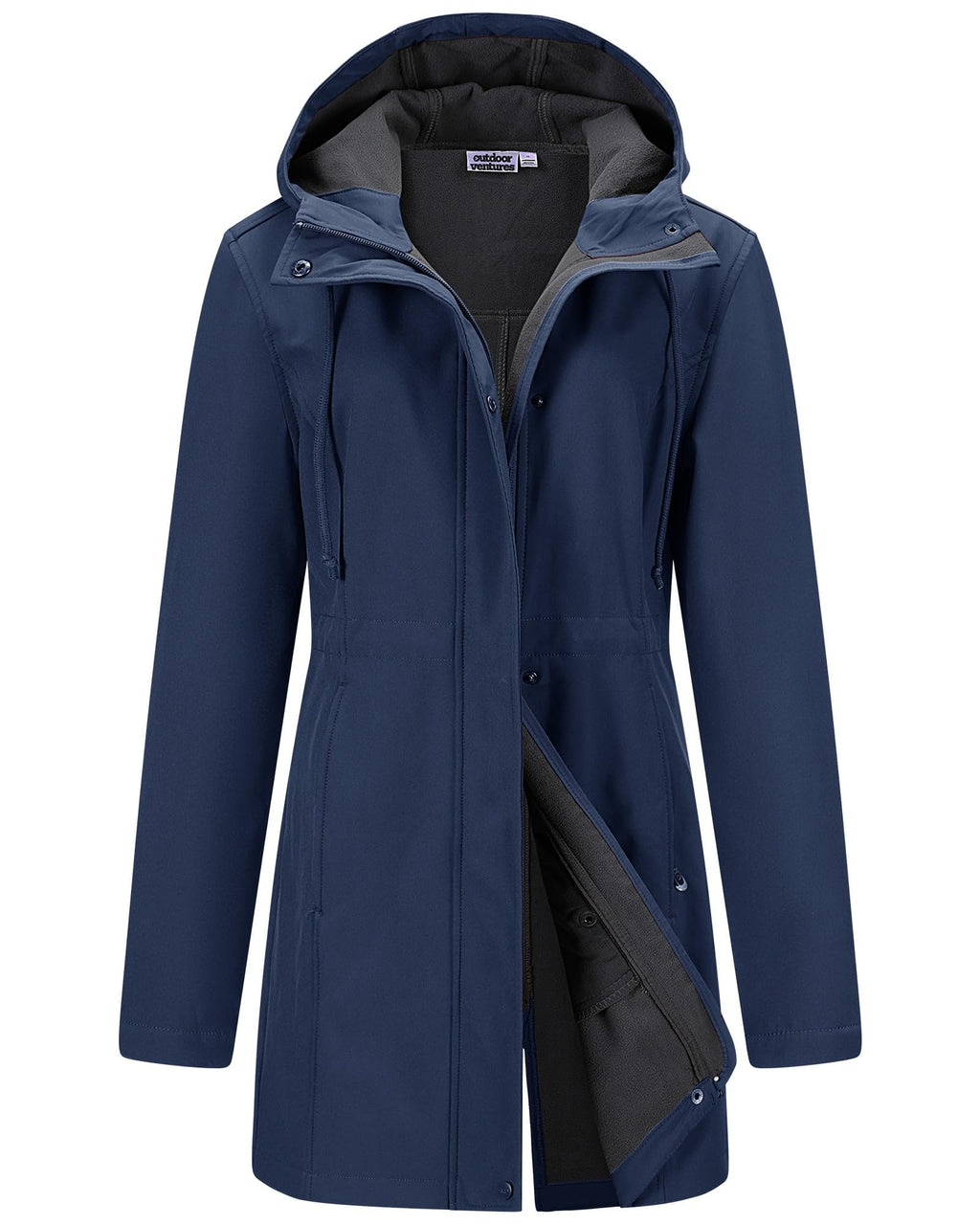 Outdoor Ventures Womens Waterproof Softshell Jacket Long Hooded Windbreaker