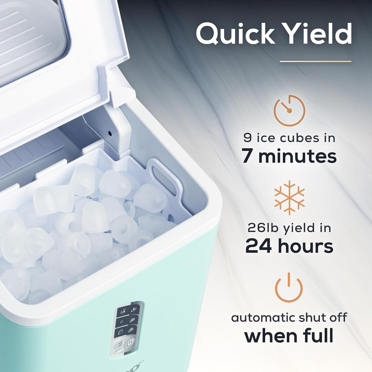 Igloo Ice Maker Countertop, Portable Ice Maker with Handle, 26lbs, Black