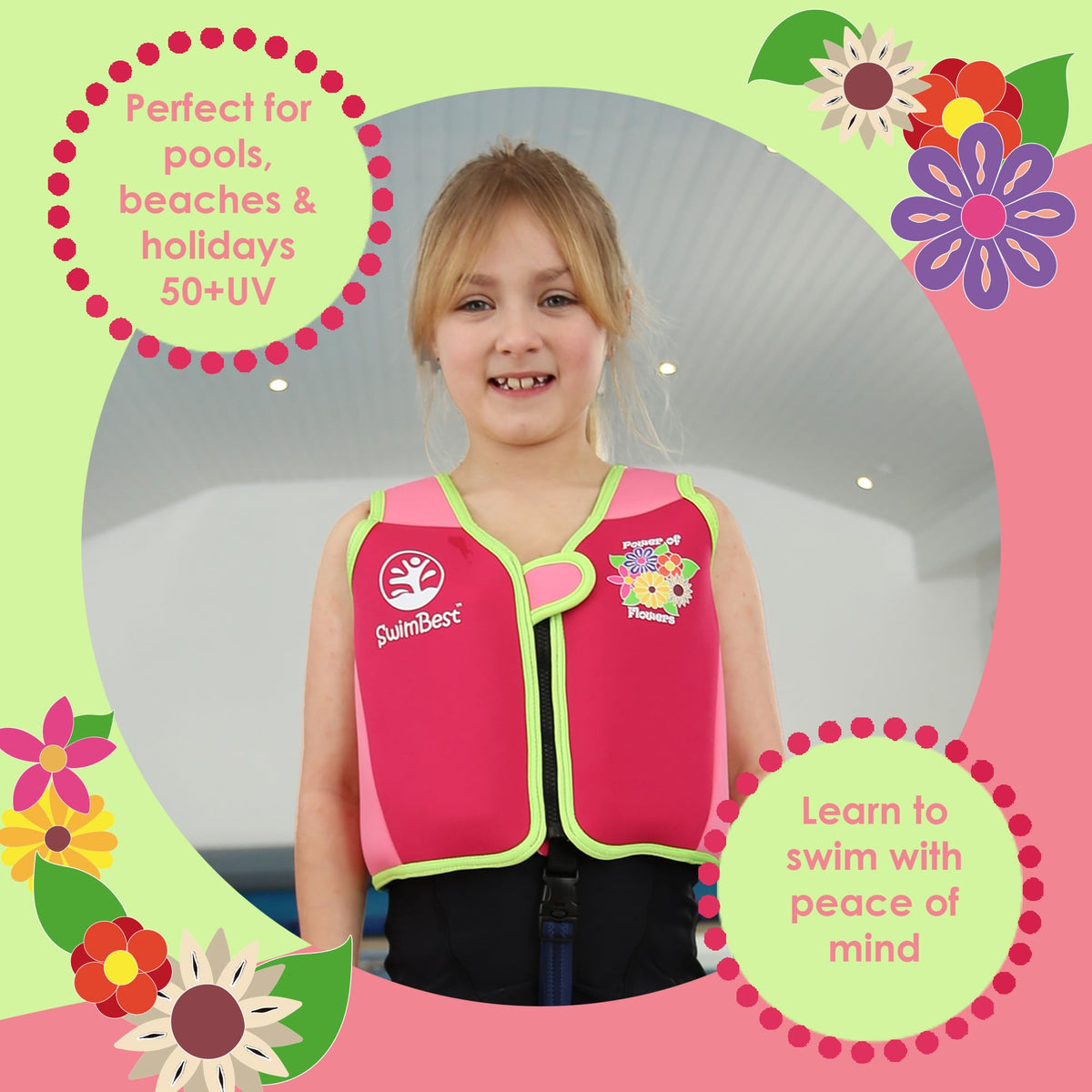 SwimBest Swim Vest - For Baby, Toddler & Kids. Adjustable Buoyancy Swim Jacket, ideal for pools/beaches/holidays & Learning to Swim