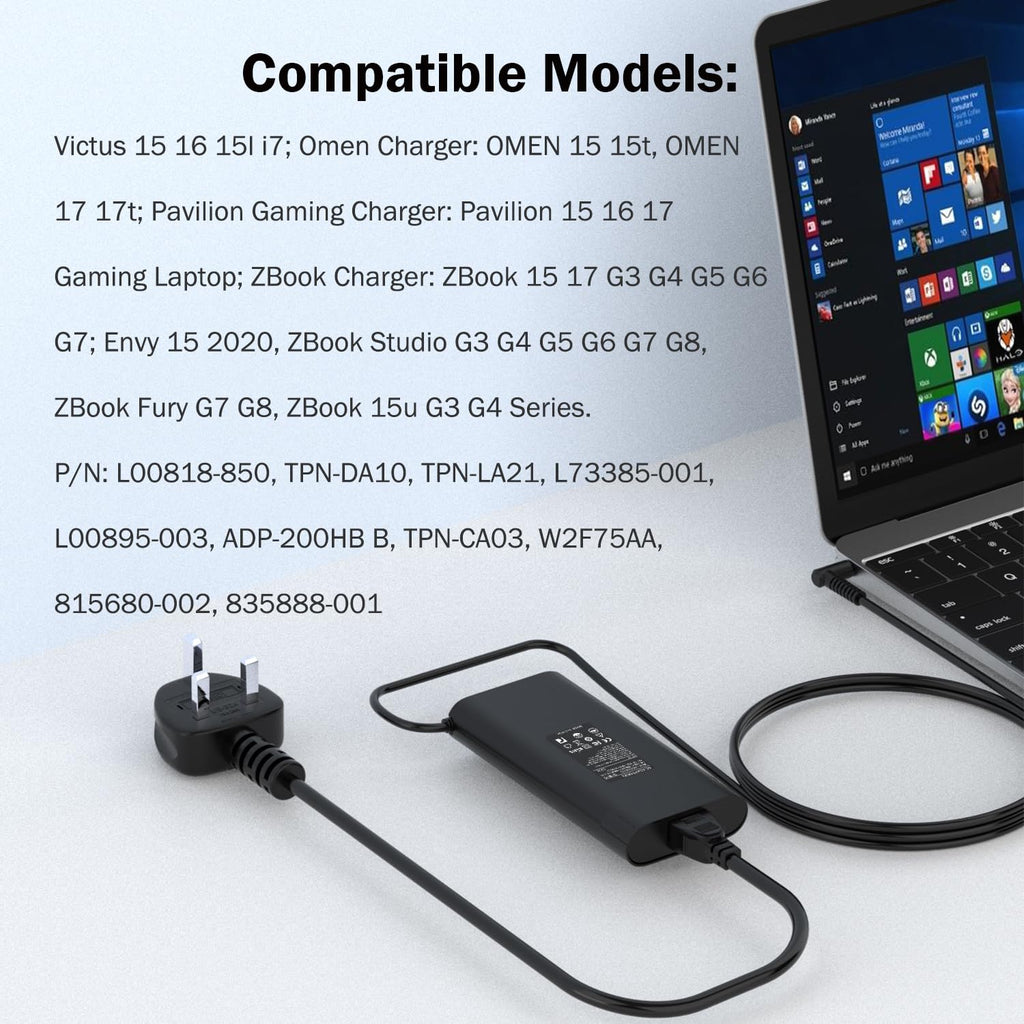 65W USB C Laptop Charger Compatible with HP Spectre Elitebook Chromebook