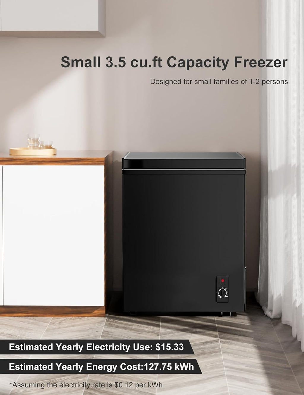 7.0 Cu Ft Chest Freezer - Energy Saving Quiet Top Open Door Mini Freezer Adjustable 6 Thermostat - Compact Small Deep Freezer w/Removable Basket and Defrost Water Drain for Home/Apartment/Garage