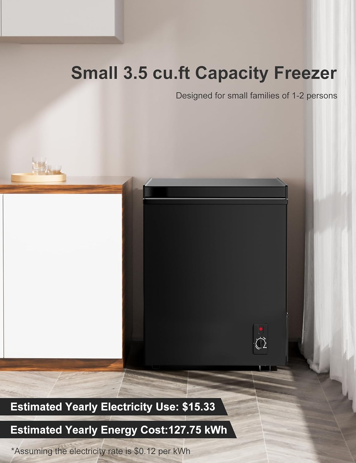 7.0 Cu Ft Chest Freezer - Energy Saving Quiet Top Open Door Mini Freezer Adjustable 6 Thermostat - Compact Small Deep Freezer w/Removable Basket and Defrost Water Drain for Home/Apartment/Garage