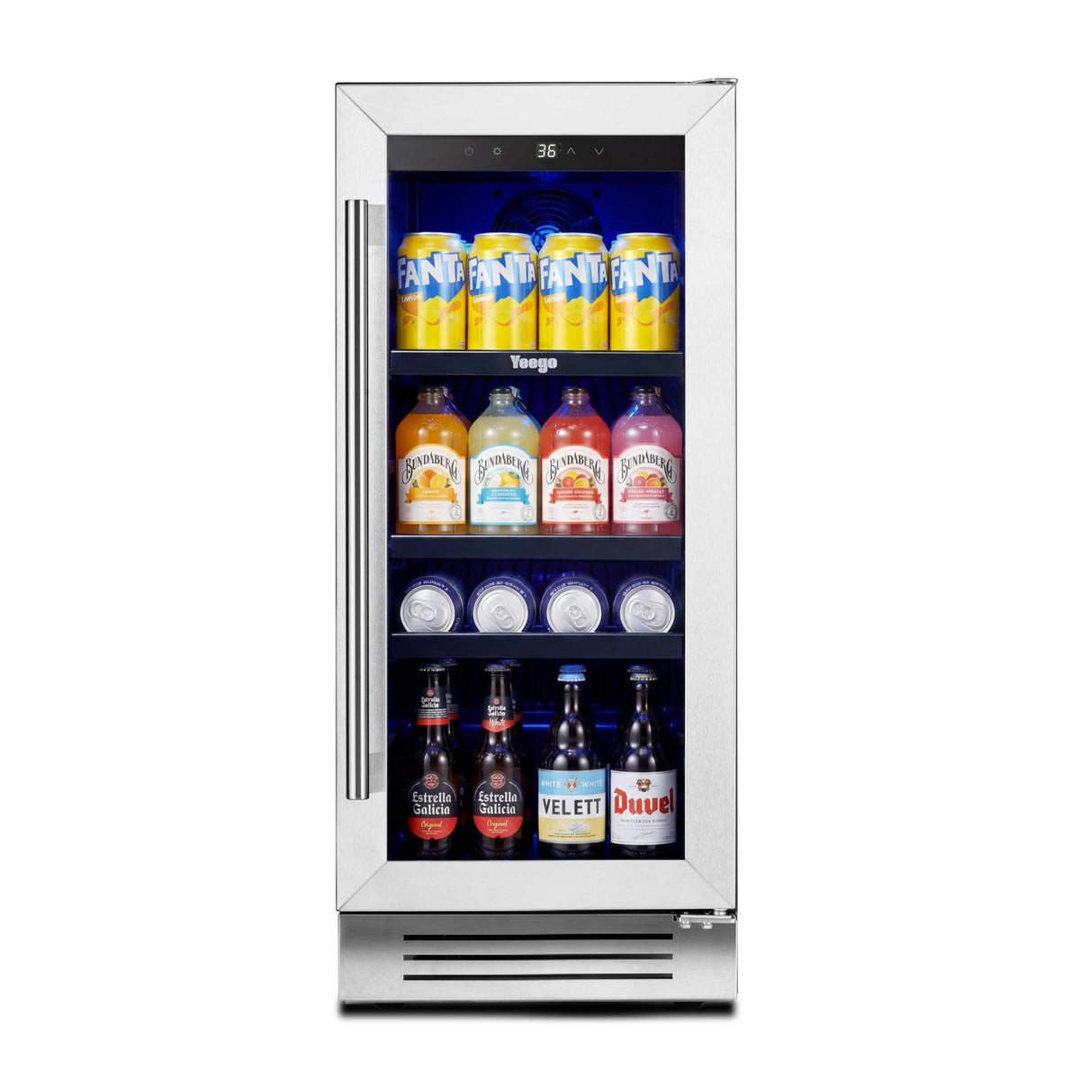Yeego Beverage Refrigerator - 24 inch 180 Cans Beer Cooler with Glass Door