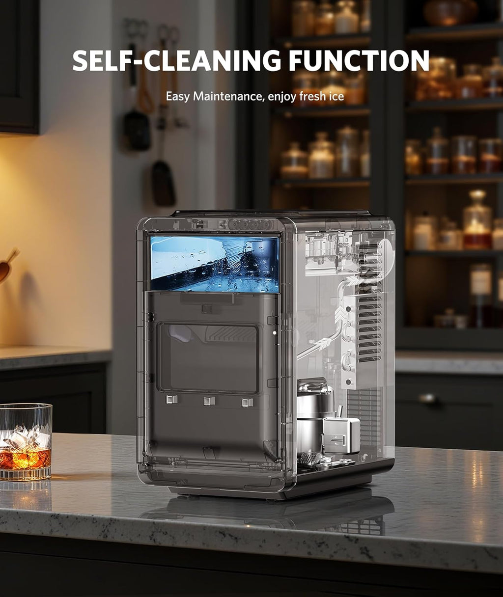 COWSAR Nugget Countertop Ice Maker, Automatic Ice Dispenser, 33 lbs/Day Chewable Pellet Ice Machine with Self-Cleaning & Measured Dispensing, Portable Ice Maker for Home, Kitchen, Office