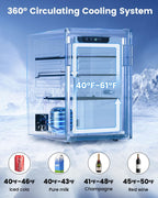 Feelfunn 2.6CuFt Beverage Refrigerator, 95 Can Mini Fridge with Glass Door