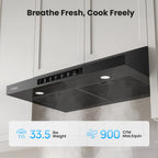 VIKIO HOME 30 Inch Under Cabinet Range Hood 900 CFM Dual Motor Power