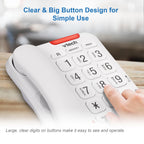 Vtech SA3100 Corded Senior Phone for Elderly with High-Contrast Large Buttons,Multilingual Talking Digits,Visual Ringer,Speed Dial,Speakerphone,No AC Power,Earpiece and Speakerphone Volume Control
