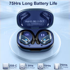 Wireless Earbuds Sports, 75Hrs Bluetooth 5.4 Headphones, Bass Hi-Fi Stereo