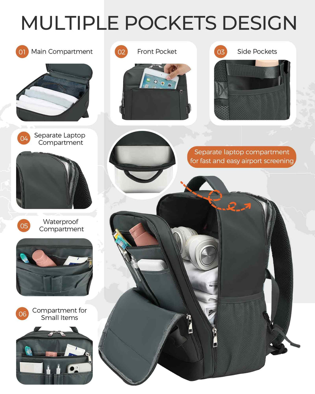 Yankony Ryanair Cabin Bags 40x30x20 Underseat, Travel Backpack Cabin Size