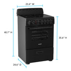Avanti 20-Inch Freestanding Electric Range with Ceramic Glass Cooktop, in Black (CERU200P1B)