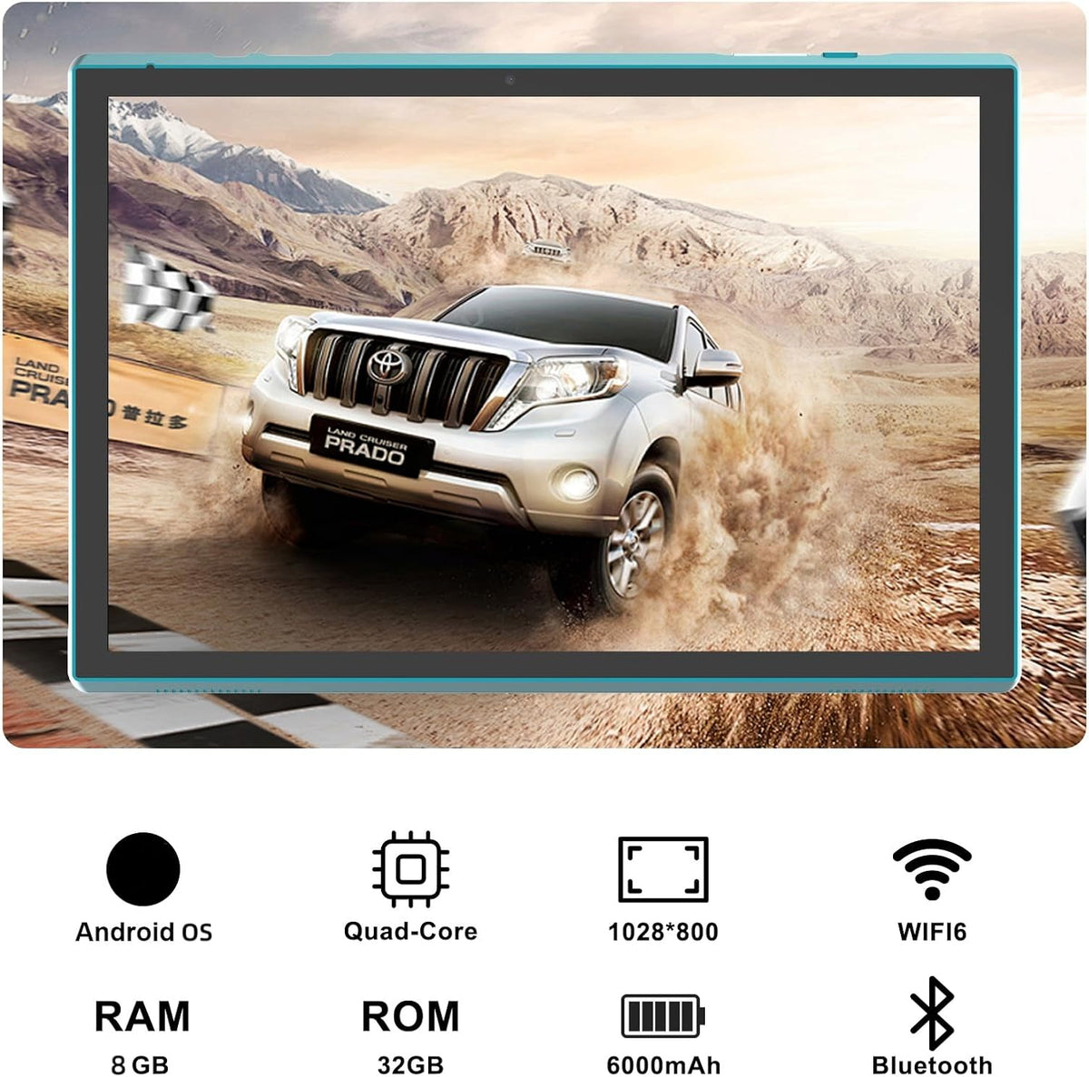 Android Tablet 10 Inch Tablet With Case Stylus Android 15 Tablets 8GB RAM 32GB ROM Support 1TB Expansion 6000mah Battery 10.1" IPS HD Touchscreen 2MP+8MP Dual Camera WIFI-6 Bluetooth5.0 Tablets