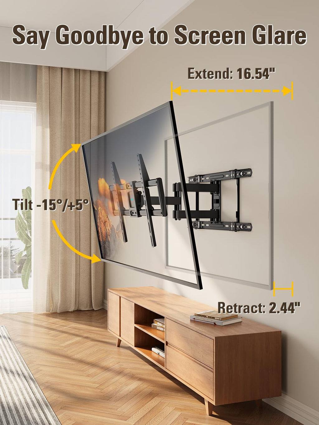 Mounting Dream Full Motion TV Wall Mount for 32-70 Inch TVs up to 110lbs