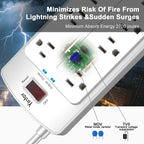 Yintar 6Ft Surge Protector Power Strip with 8 Outlets and 4 USB Ports