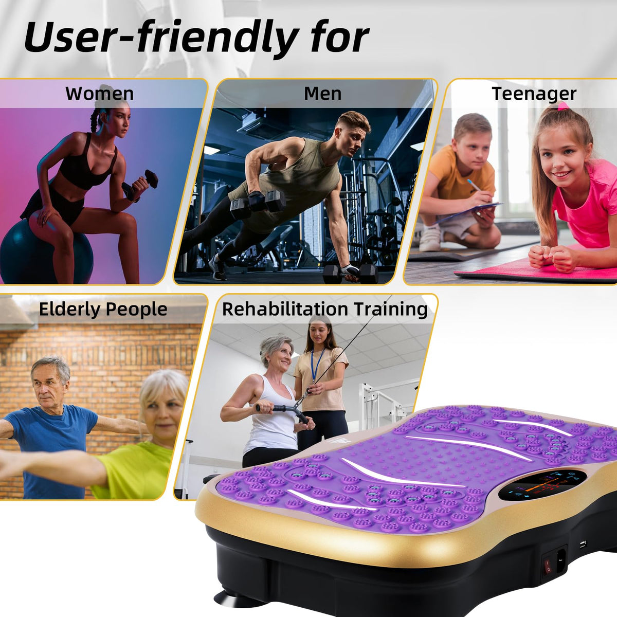EVOLAND Vibration Plate Exercise Machine, Fitness Vibration Trainer