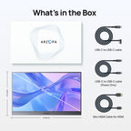 ARZOPA Portable Monitor 15.6" 1920×1080 FHD IPS Portable Monitor for Laptop with Kickstand, Ultra-Slim Second Screen for Laptop/PC/Mac/PS3/4/5/Xbox - USB C & HDMI Connectivity - A1