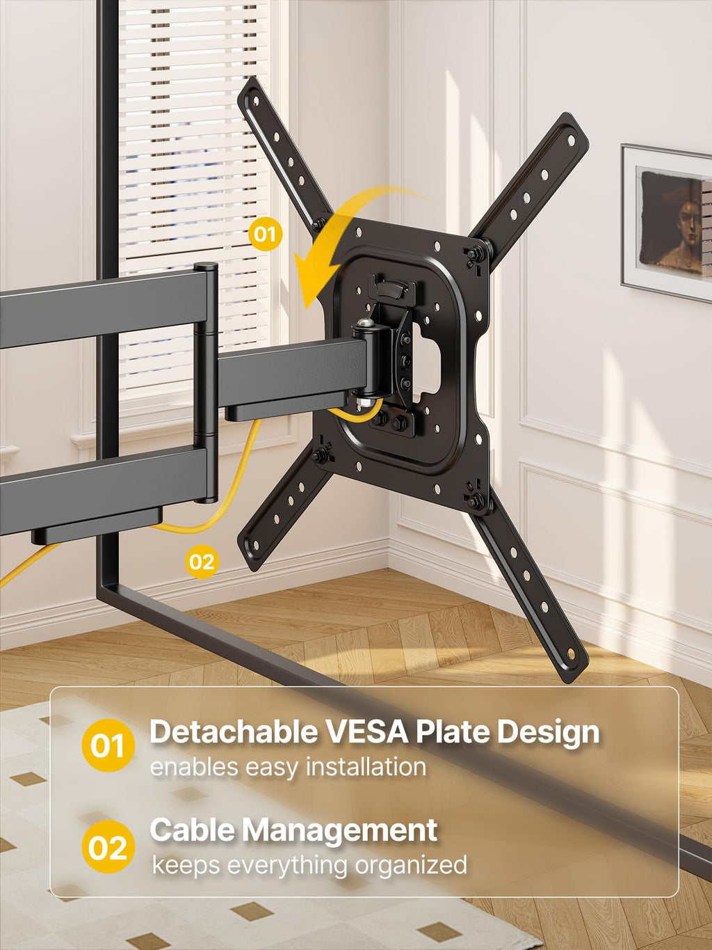 monTEK Full Motion Small TV Wall Mount for 13-43 Inch TVs up to 44 lb