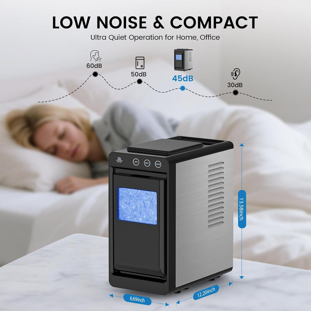 COWSAR Nugget Countertop Ice Maker, Automatic Ice Dispenser, 33 lbs/Day Chewable Pellet Ice Machine with Self-Cleaning & Measured Dispensing, Portable Ice Maker for Home, Kitchen, Office