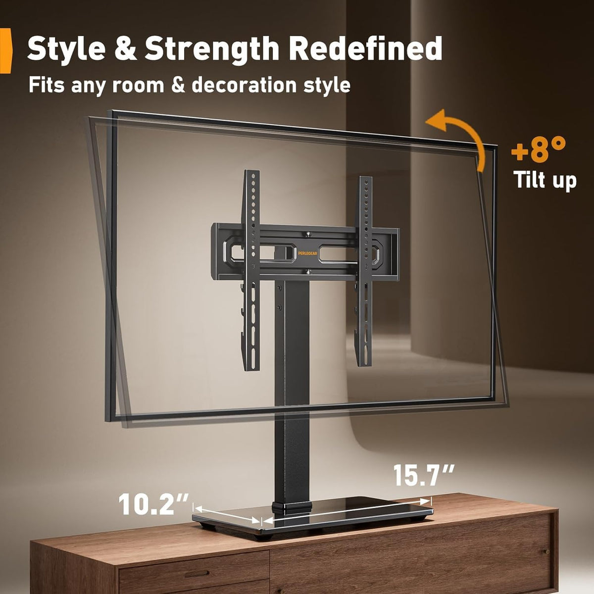 Perlegear Universal Swivel TV Stand Base for 32–70 inch TVs to 99lbs