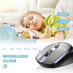 cimetech Wireless Mouse for Laptop, Portable Slim Silent Design for Left & Right Hand Users, Storable Nano Receiver, 800-1600 DPI, 2.4G Compact Computer Mice for MacBook, PC, Windows, Chromebook