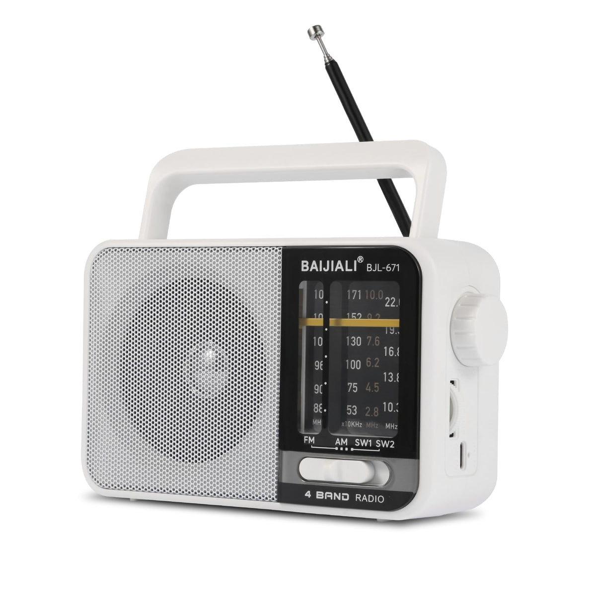 Portable AM/FM Transistor Radio with Loud Speaker, Battery or USB Powered