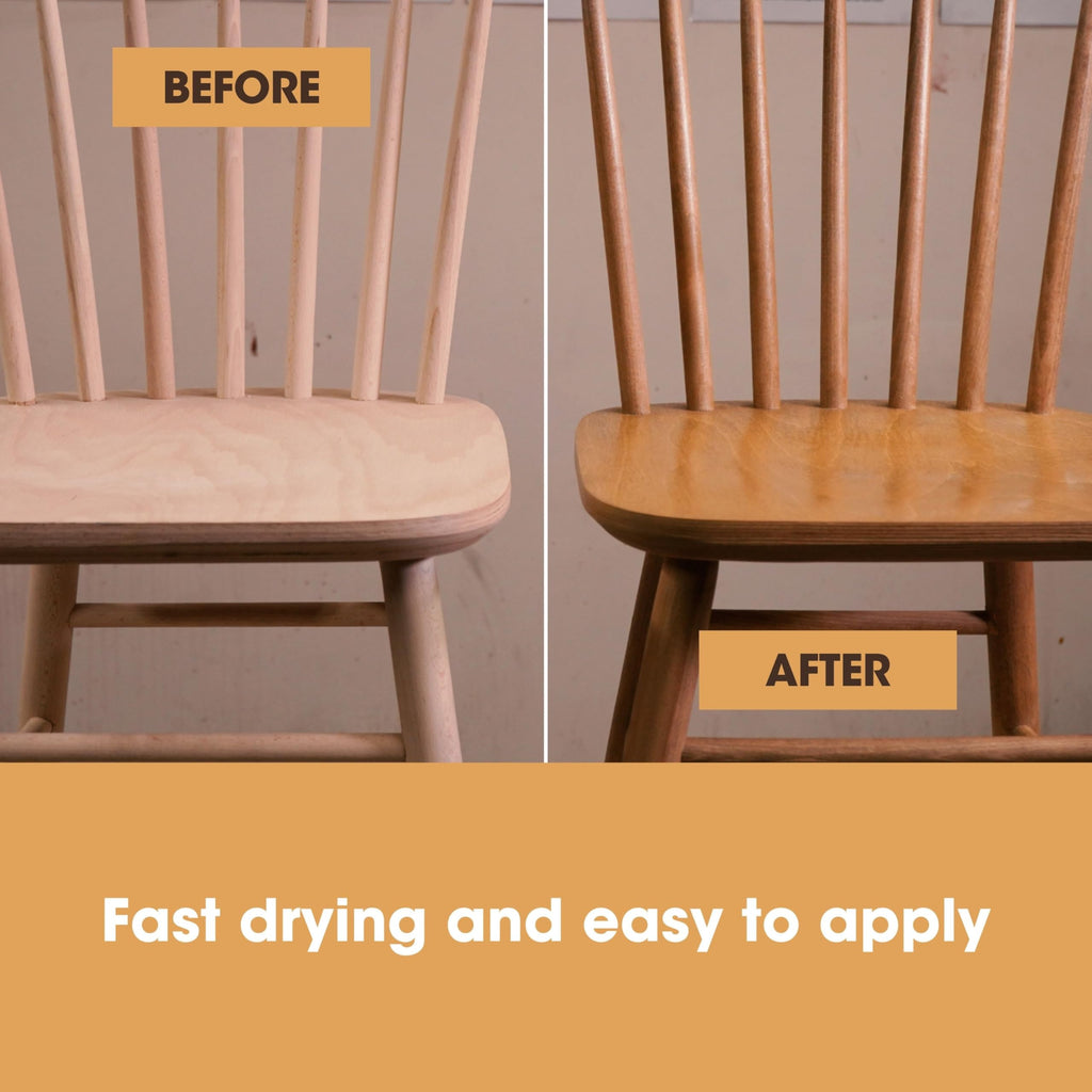 Furniture Clinic Wood Stain (Dark Oak) – Fast Drying, Highly Concentrated, and Easy-to-Apply Wood Stain for All Indoor & Outdoor Wood – Water Based & Non-Toxic – 250ml