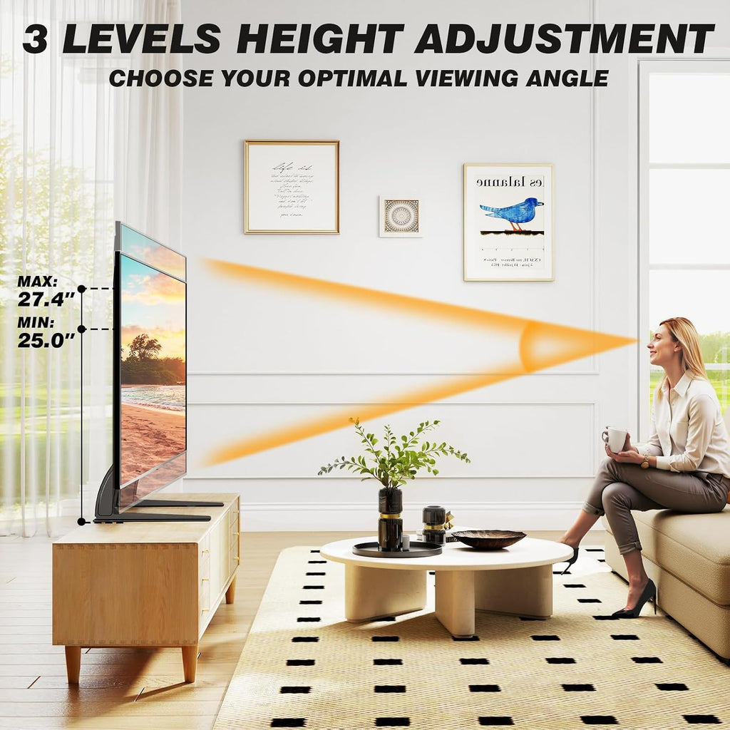 5Rcom Universal Tabletop TV Stand Base for 22-65 Inch Flat Screen TVs