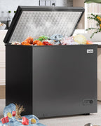 TABU 12.0 Cubic Feet Chest Freezer, Large Freestanding Deep Freezer, Black