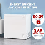 BANGSON 3.5 Cu.Ft Chest Freezer for Apartment, White
