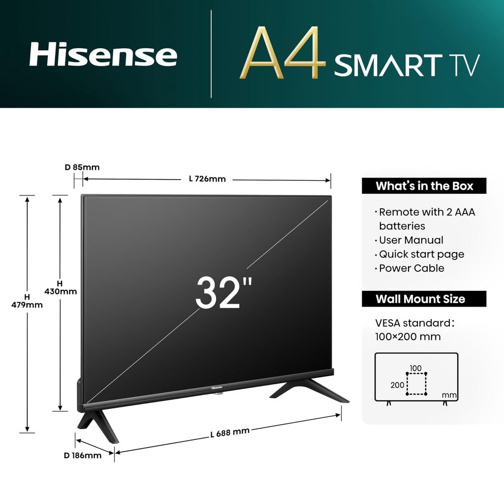 Hisense 40 Inch 40E4QTUK FHD LED TV with Freely