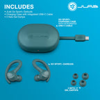 JLab, Go Sport+, True Wireless Workout Earbuds, Bluetooth Sport Earbuds, Clear Calling, Sand