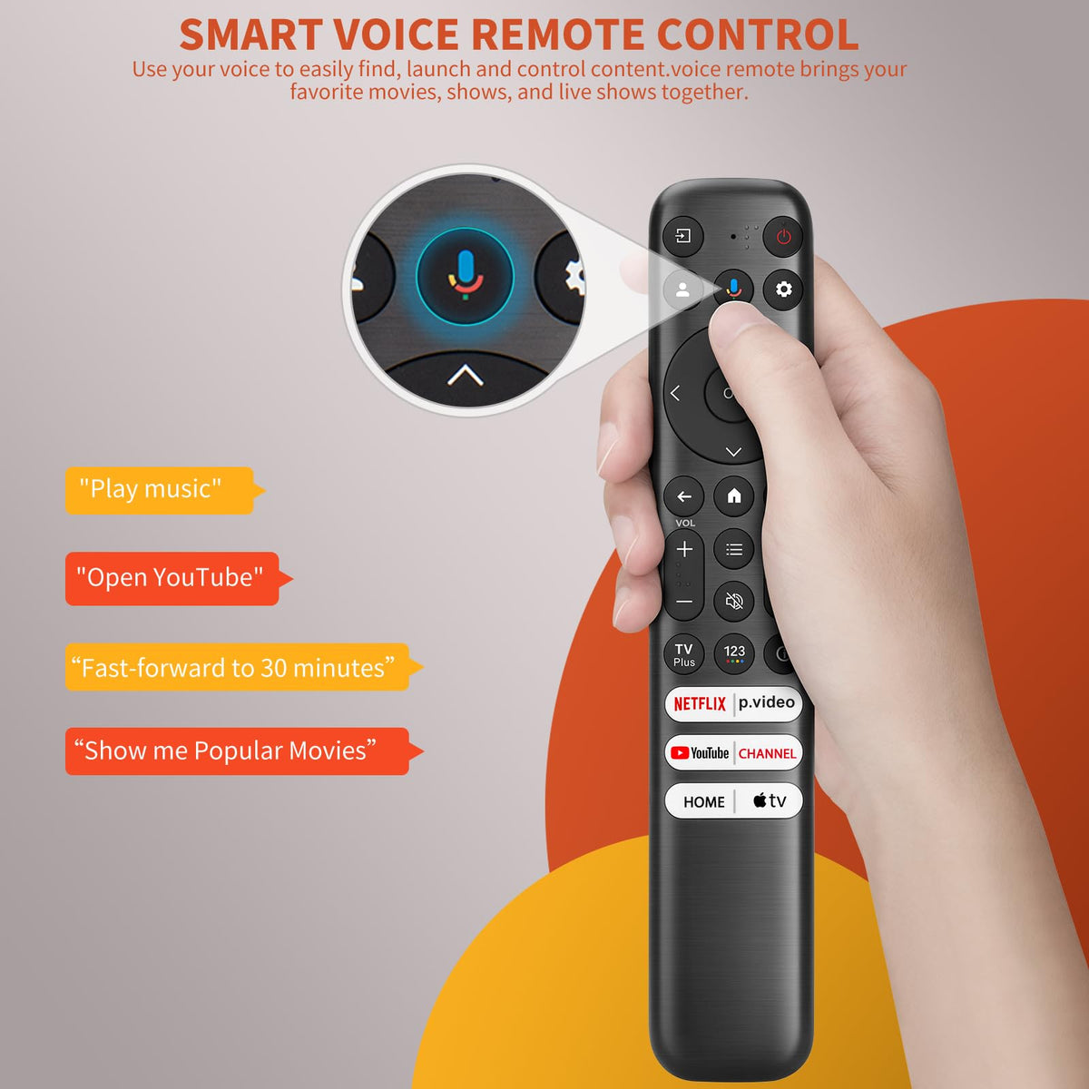 【2-Pack】 for Roku TV Remote,Replacement for TCL,ONN, Hisense Roku TVs
