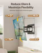 monTEK Full Motion Small TV Wall Mount for 13-43 Inch TVs up to 44 lb