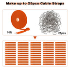 YMCRLUX 1"x64ft Hook and Loop Straps with 70 Metal Buckles, Adjustable Fastening Cable Straps, Cut-to-Length Cinch Strap, Reusable Nylon Securing Cord Ties for Organizer or Storage, 1 inch Wide, Black