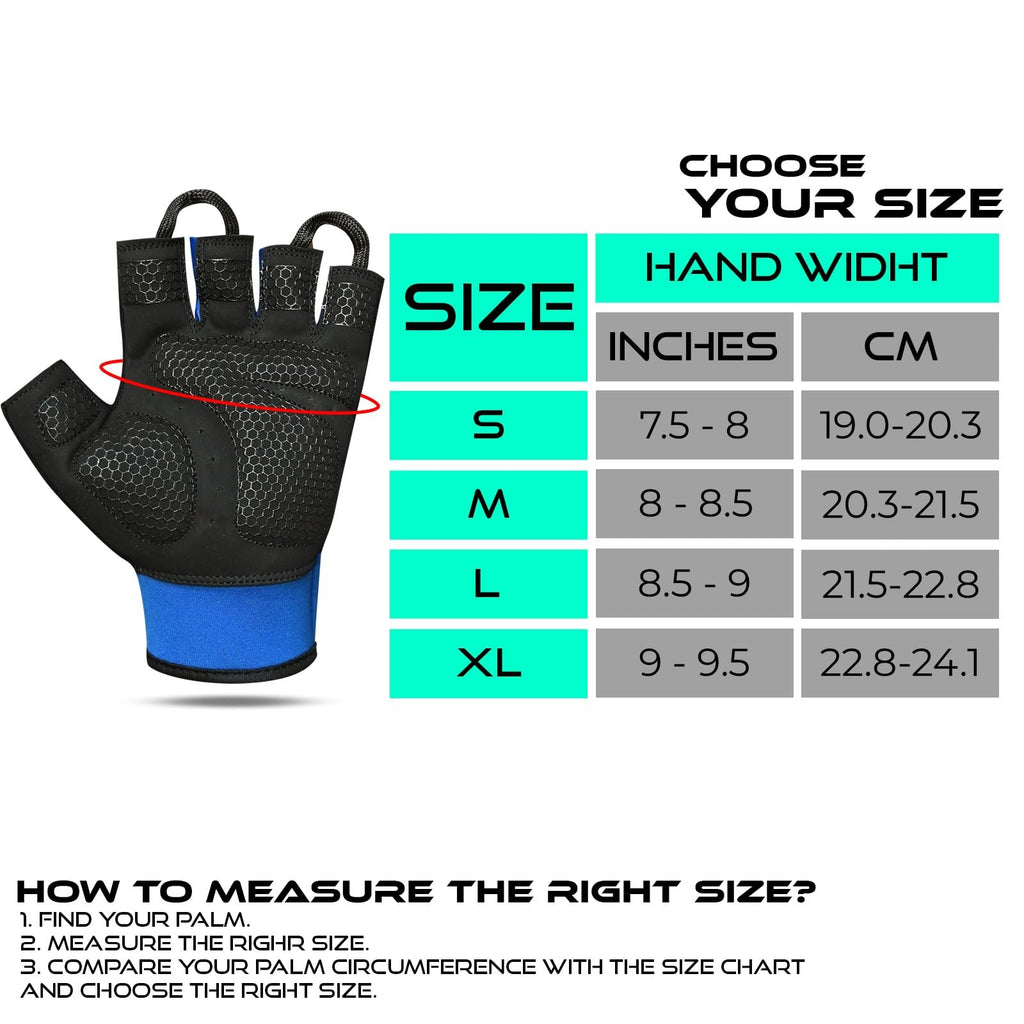 BEAST RAGE Gym Gloves Weight lifting Gloves Training Anti Slip Padded Palm Half Finger Powerlifting Workout Exercise Gloves for Men and Women