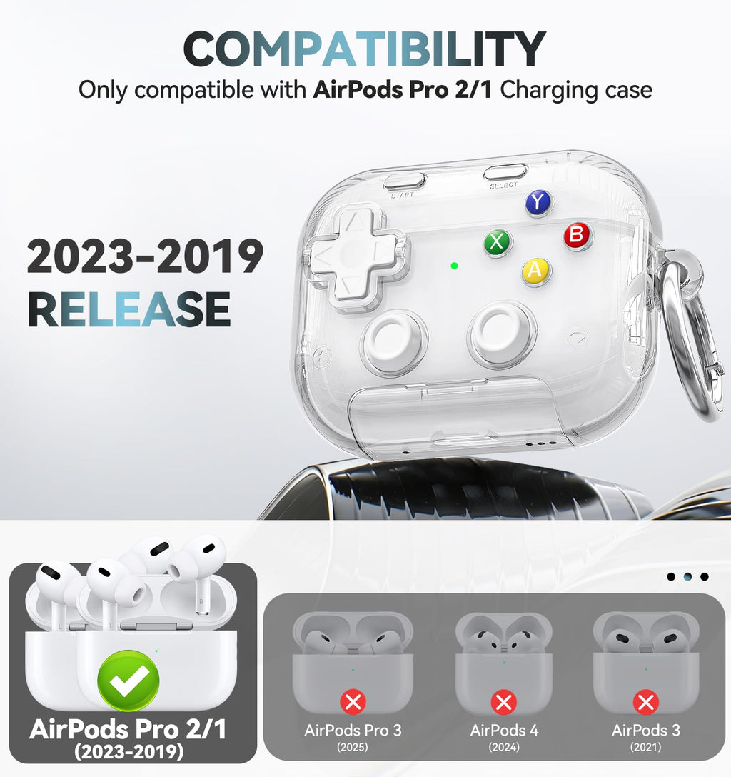 for AirPods Pro 3 Case Cover 2025 with Safety Lock-Clear White