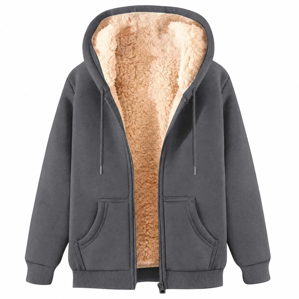 Teddy Fleece Mens Hoodies Sherpa Lined Fuzzy Jacket with Pockets Full Zip Hooded Adjustable Sweatshirts Winter Warm Jumper Coat Outwear Thermal Outfits Clothing
