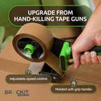 brackit Tape Gun Dispenser with 6 Brown Packing Tape Rolls 48mm x 66m